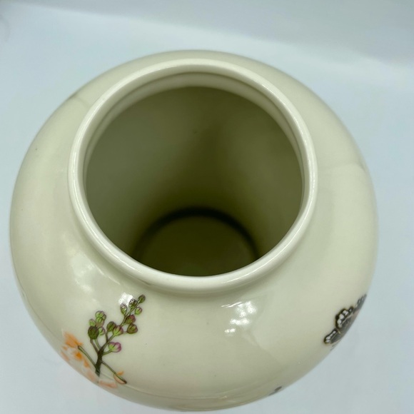 Toyo Vintage Ginger Jar Black Orchid Japanese Ceramic Vase With Lid Japan - Picture 7 of 10